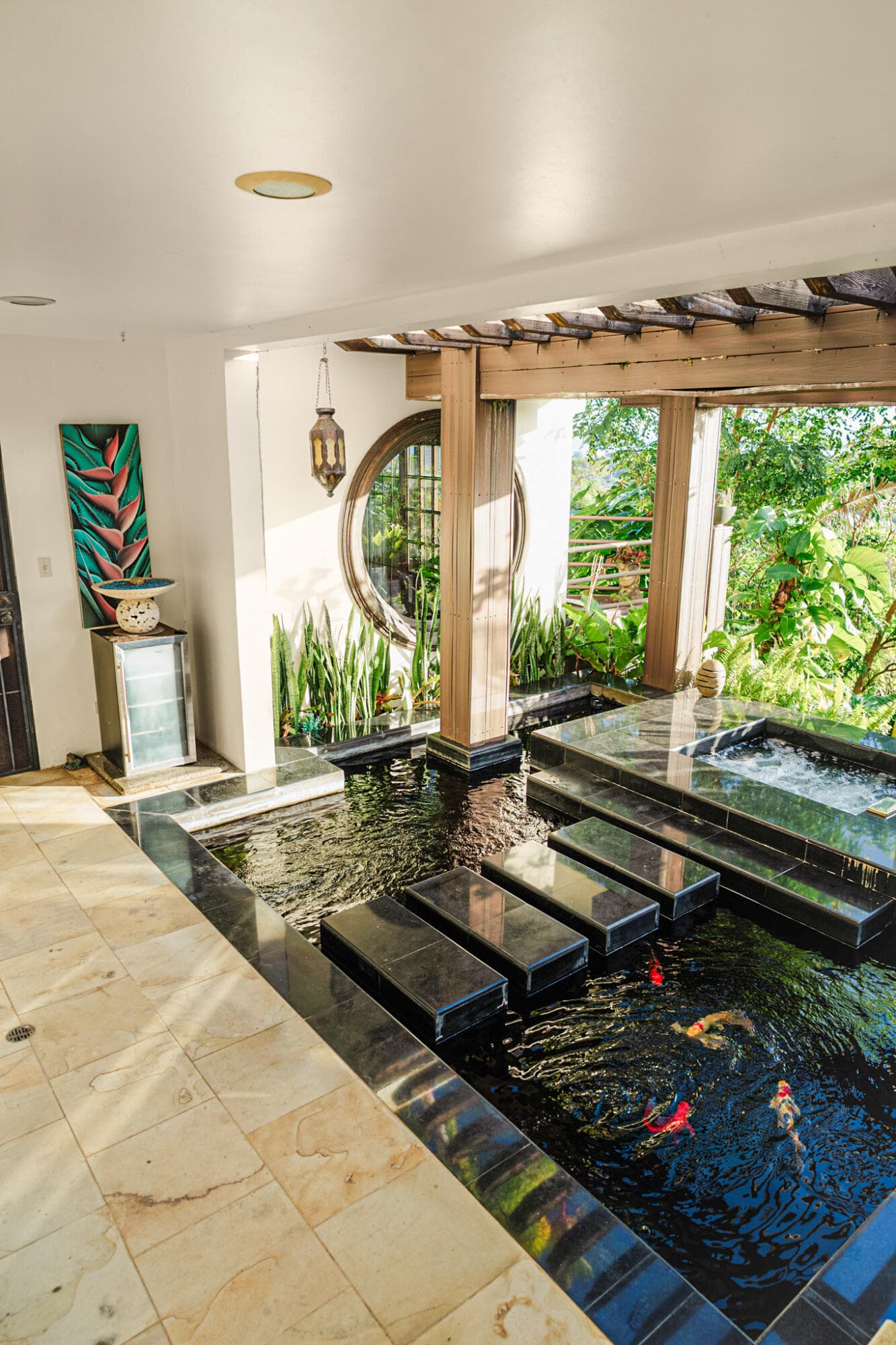 Floating Jacuzzi On A Koi Pond