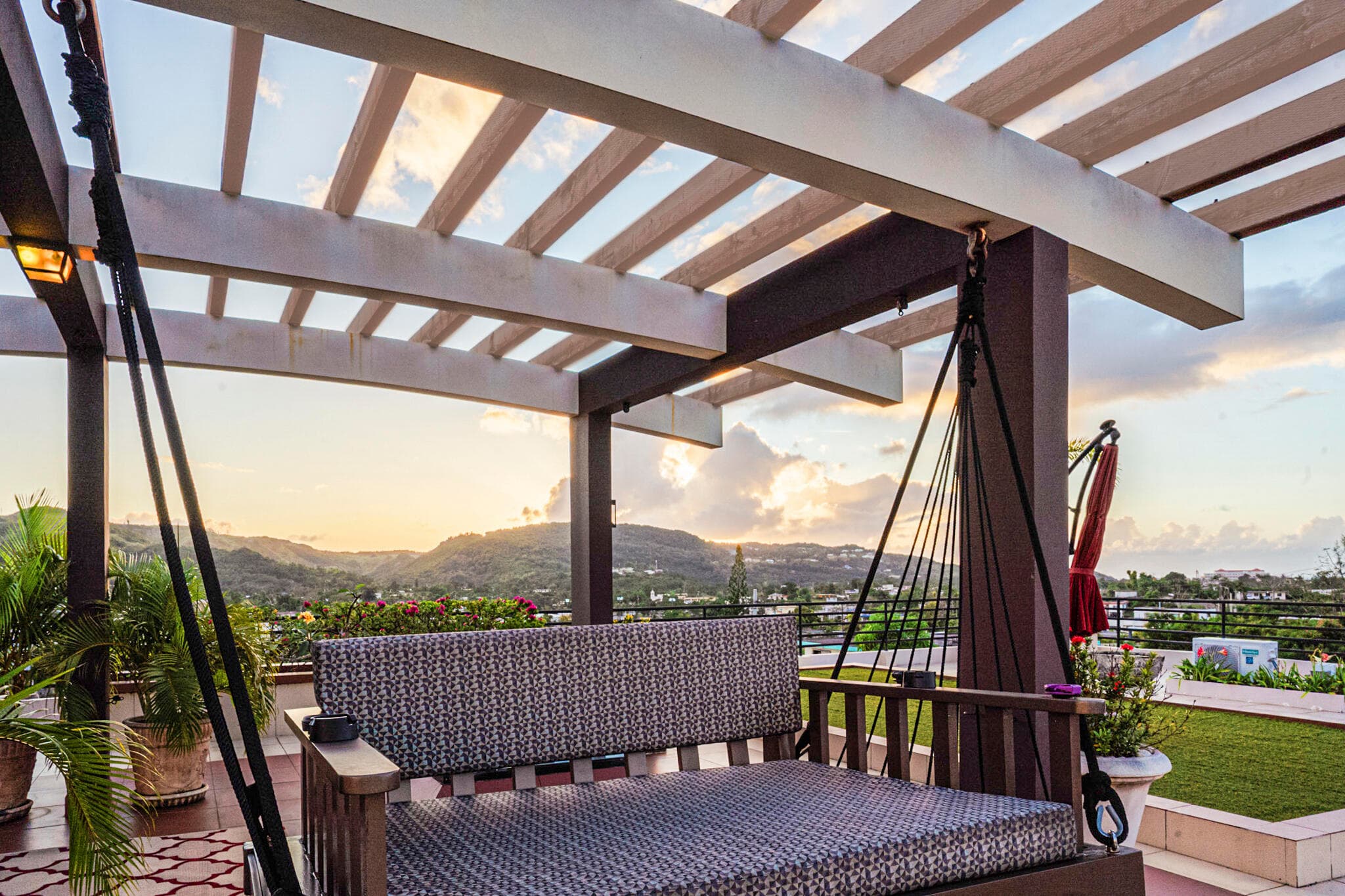 Swinging Couch On Rooftop Terrace